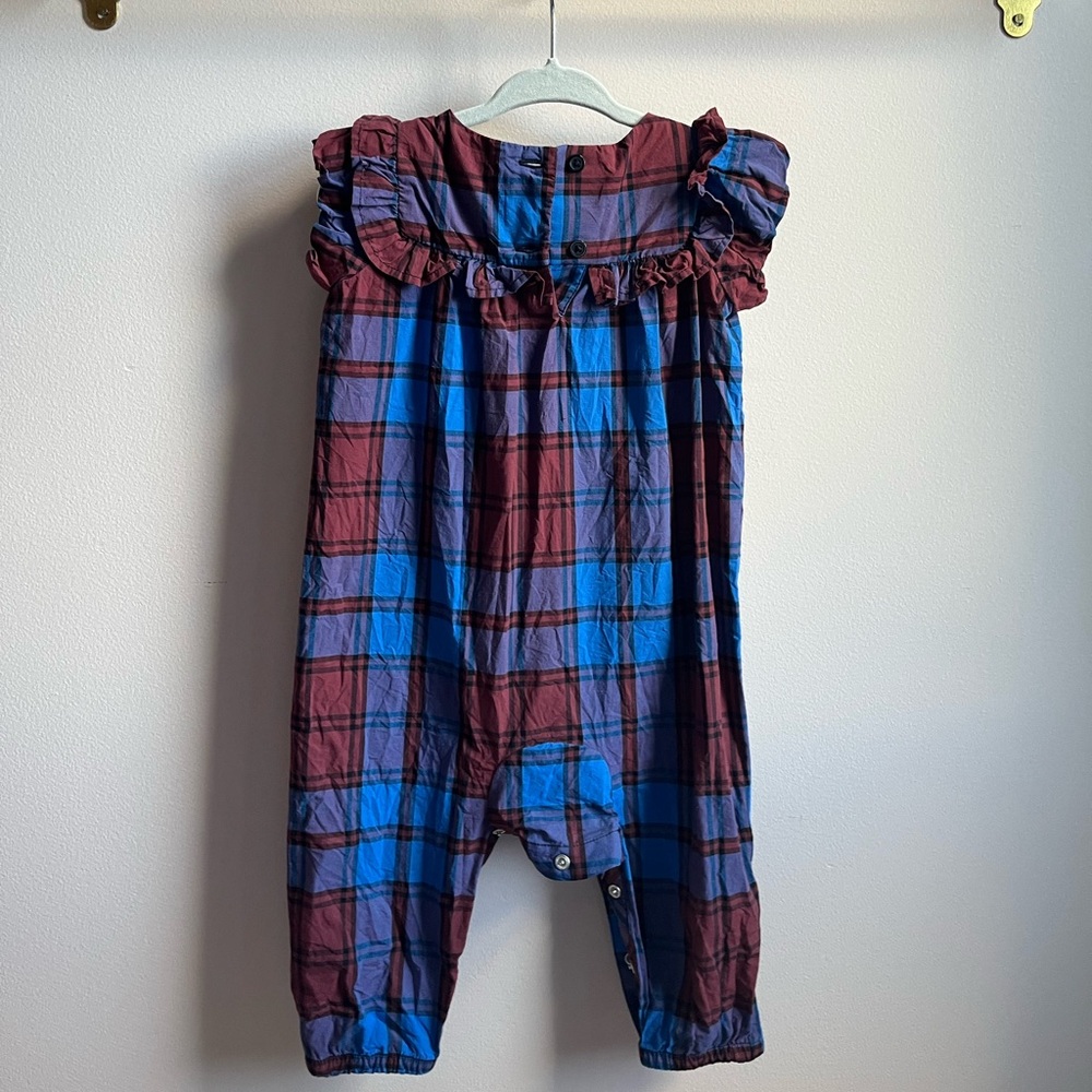 TEA Collection Family Plaid Ruffle Romper | Size 9-12 Months | Plaid - Picture 2 of 4